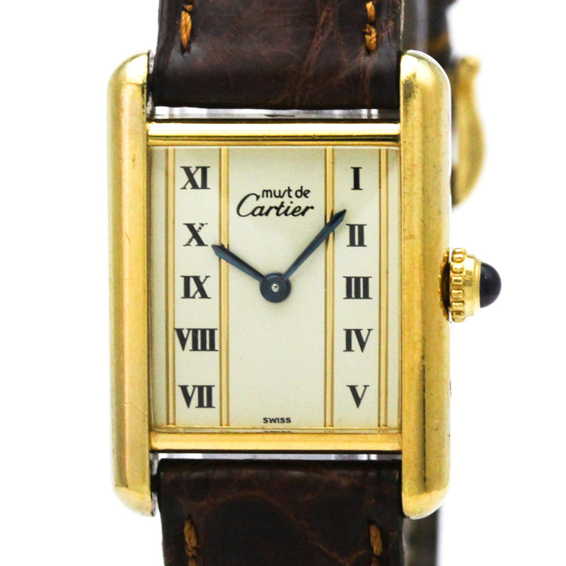 卡地亞 Must Tank 鍍金石英女士腕錶 5057001-0