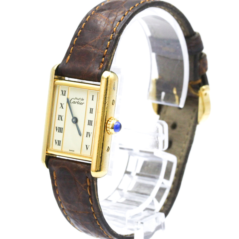 卡地亞 Must Tank 鍍金石英女士腕錶 5057001-1