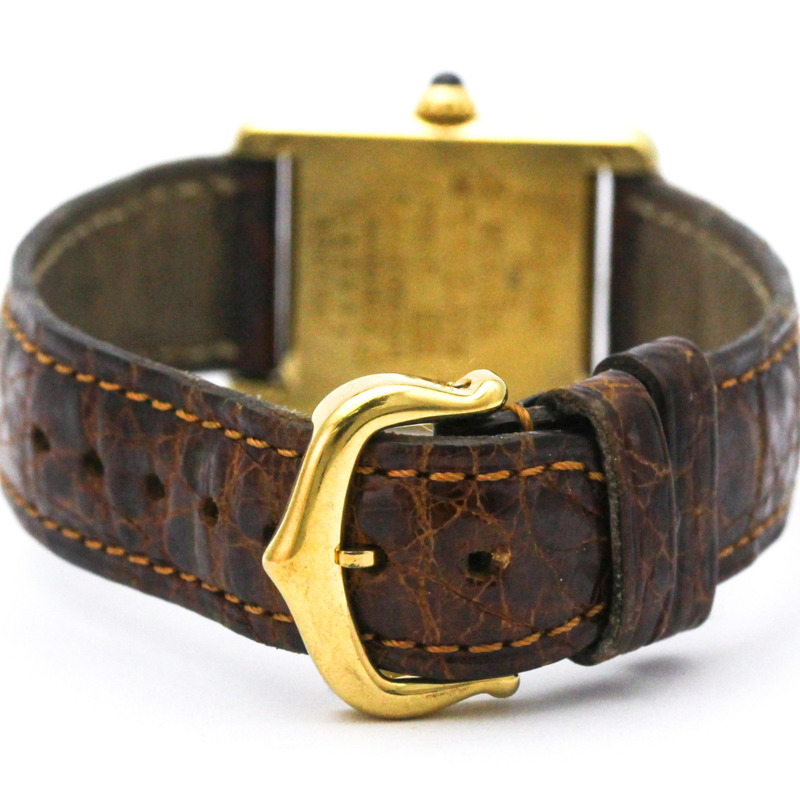 卡地亞 Must Tank 鍍金石英女士腕錶 5057001-4