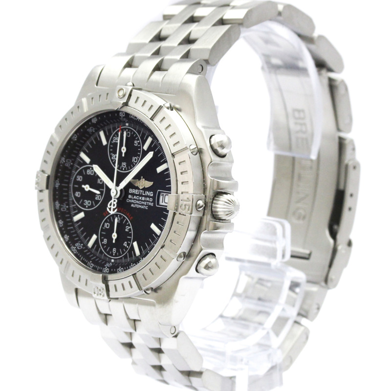 百年靈 Chronomat 黑鳥精鋼自動腕錶 A13353 拋光-1