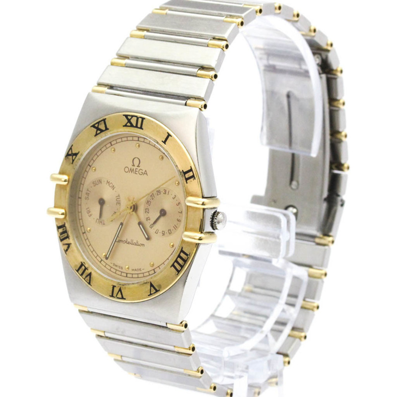 歐米茄星座系列日期顯示18K金精鋼石英男士腕錶 396.1070 拋光款-1