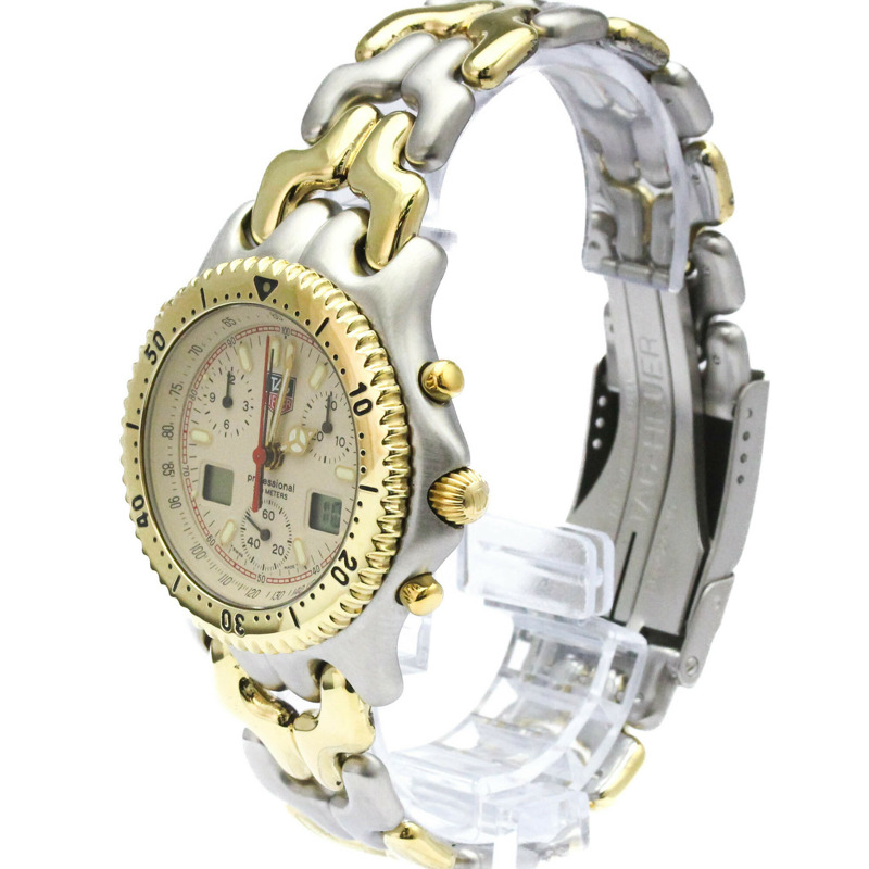 TAG HEUER Sel計時碼錶鍍金鋼男錶CG1123拋光-1