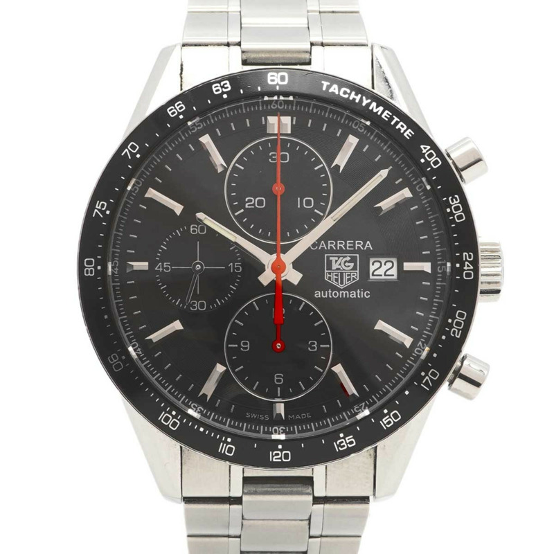 TAG Heuer Carrera CV2014 黑色錶盤男士腕錶-0