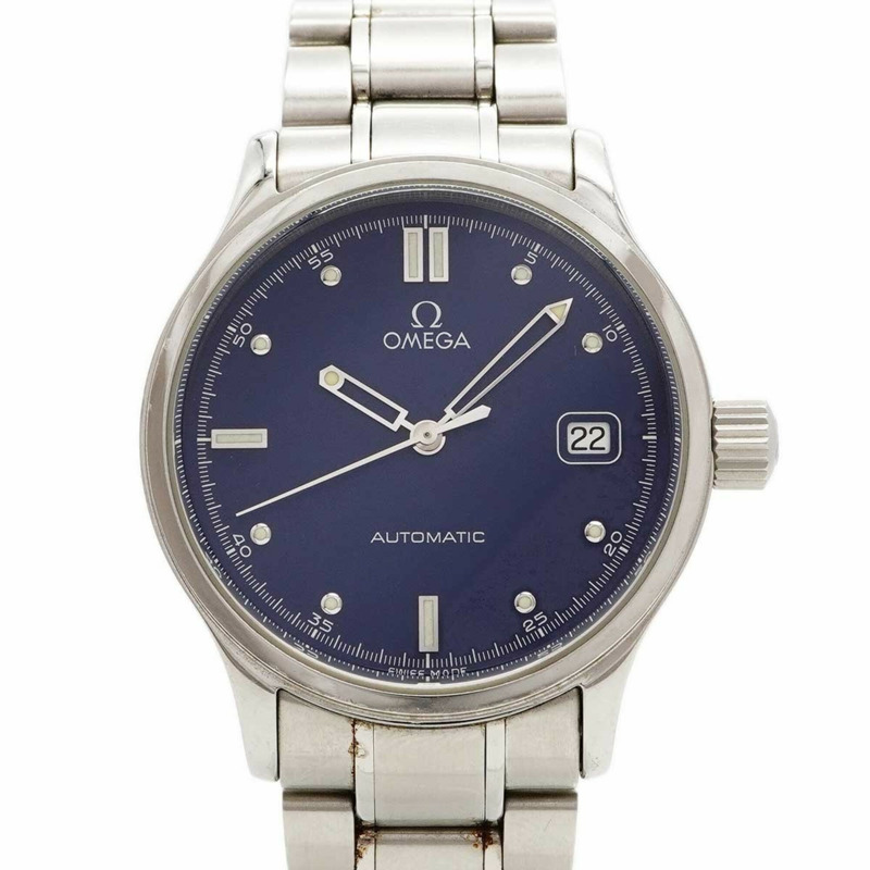 歐米茄經典系列日期顯示男士腕錶 5203.80 海軍藍錶盤-0