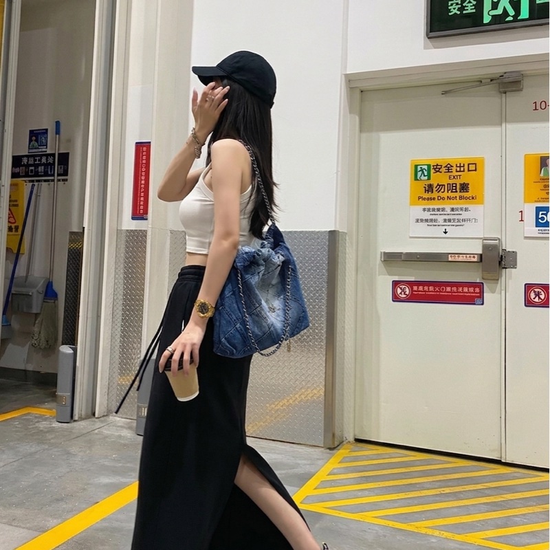 Chanel/香奈儿22bag 23P晶片款漸變牛仔小號 尺寸35×37×7高級 萬年時尚 百搭單品-0