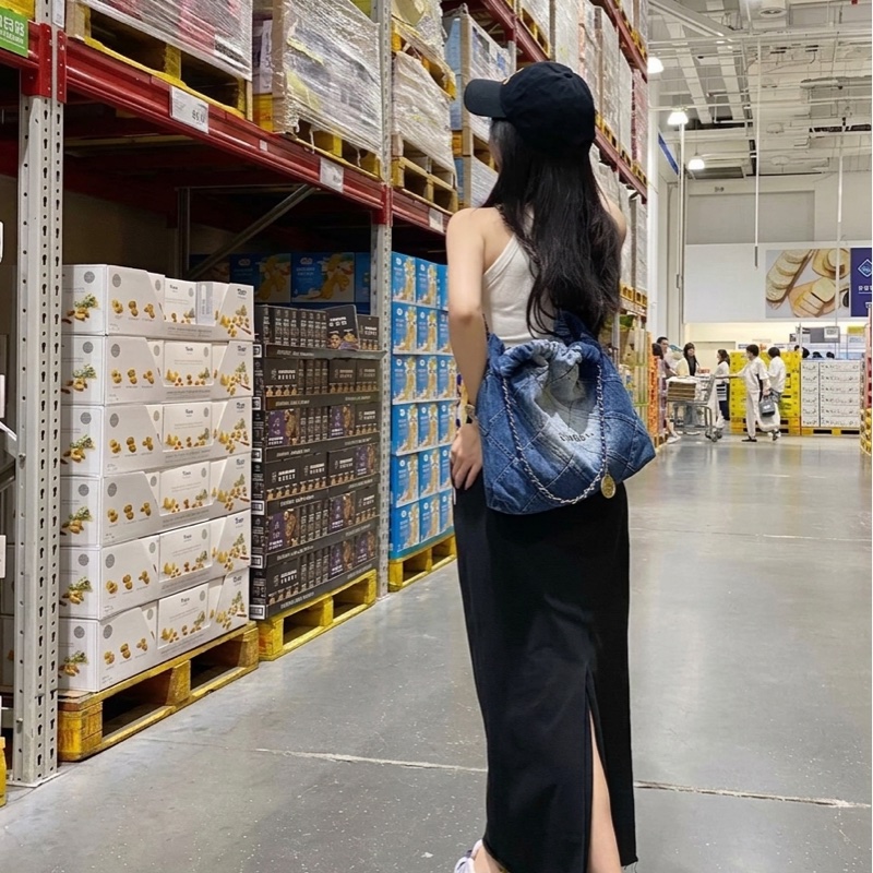 Chanel/香奈儿22bag 23P晶片款漸變牛仔小號 尺寸35×37×7高級 萬年時尚 百搭單品-1