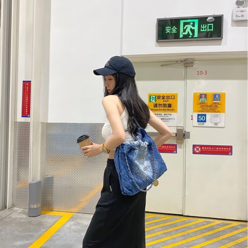 Chanel/香奈儿22bag 23P晶片款漸變牛仔小號 尺寸35×37×7高級 萬年時尚 百搭單品-2