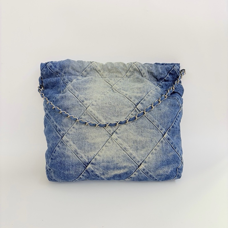 Chanel/香奈儿22bag 23P晶片款漸變牛仔小號 尺寸35×37×7高級 萬年時尚 百搭單品-4