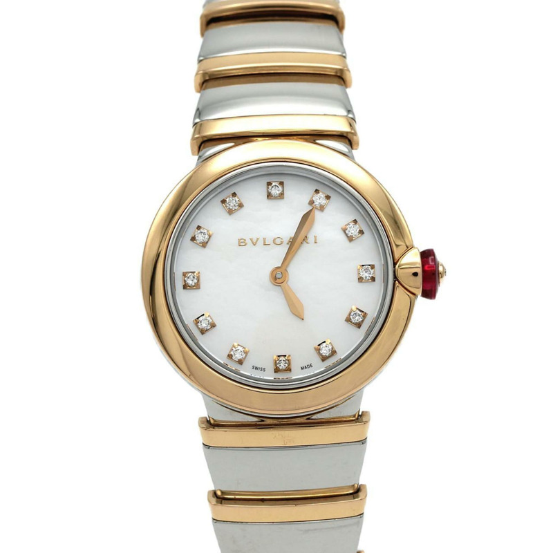 寶格麗 Lucea PG 組合 12P LUP28SG LU28WSPGSPG 12 SSxPG 石英錶-0