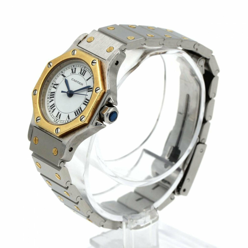 卡地亞 Santos Octagon SM 雙色精鋼 x 黃金自動腕錶-1