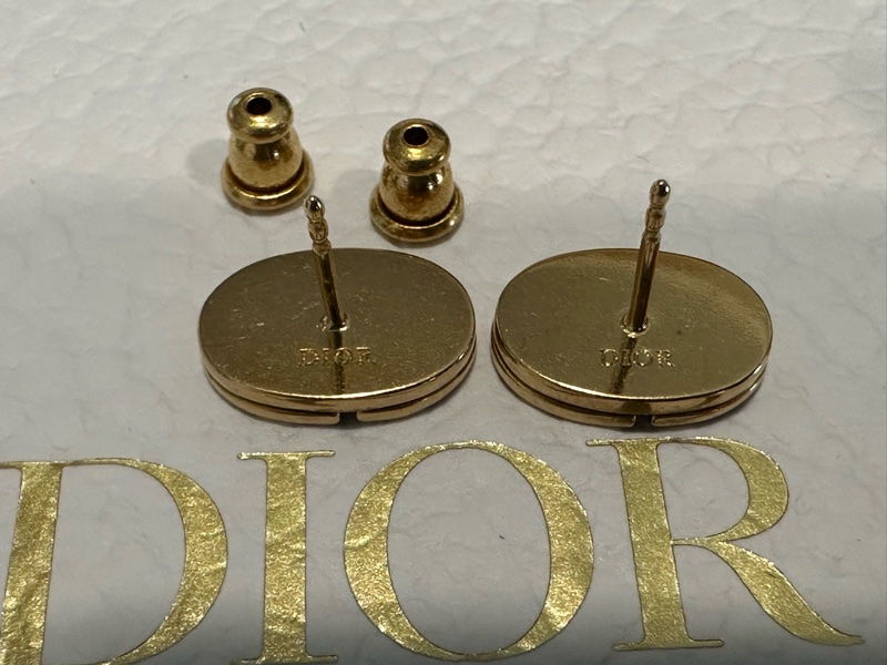 全套 有收據 Dior 金色CD小logo耳環-6