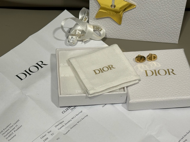 全套 有收據 Dior 金色CD小logo耳環-7