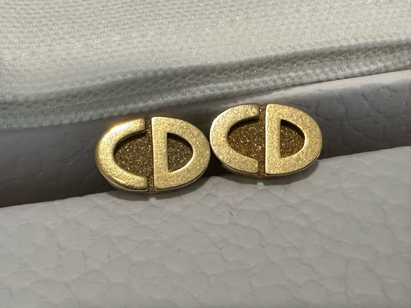 全套 有收據 Dior 金色CD小logo耳環-8