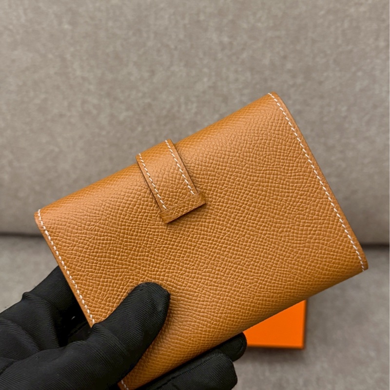 愛馬仕bearn H金棕三折短夾-2