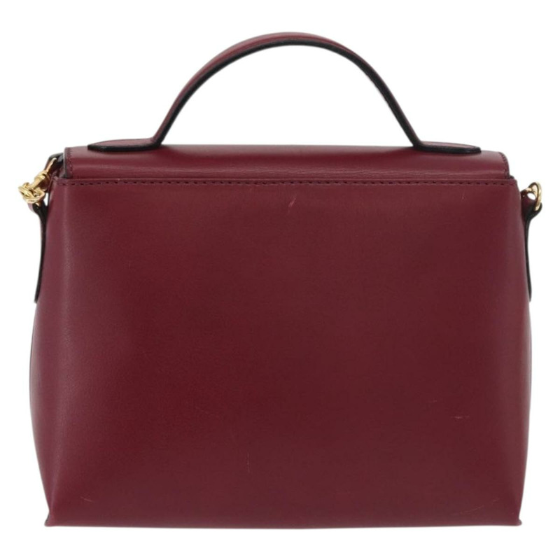 【日本直送】CELINE Circle 手提包 皮革 兩用 酒紅色 金色 正品 176822A-1