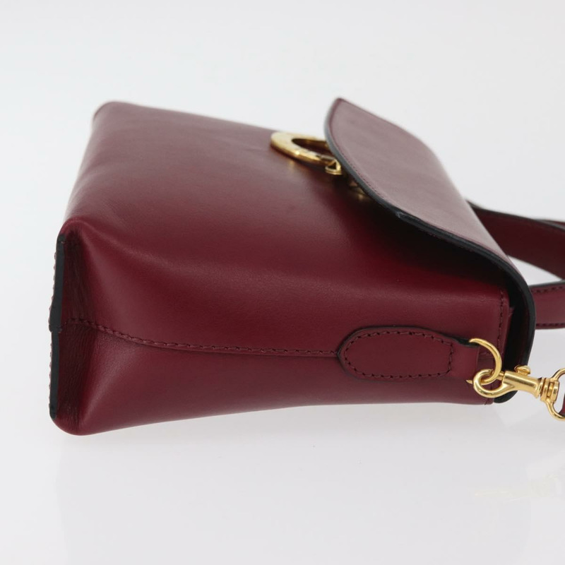 【日本直送】CELINE Circle 手提包 皮革 兩用 酒紅色 金色 正品 176822A-3
