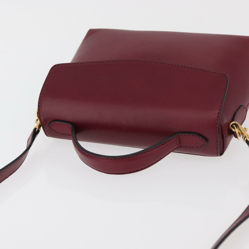 【日本直送】CELINE Circle 手提包 皮革 兩用 酒紅色 金色 正品 176822A-6