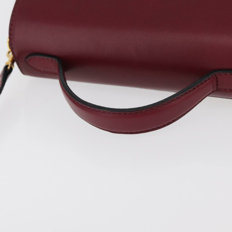 【日本直送】CELINE Circle 手提包 皮革 兩用 酒紅色 金色 正品 176822A-7
