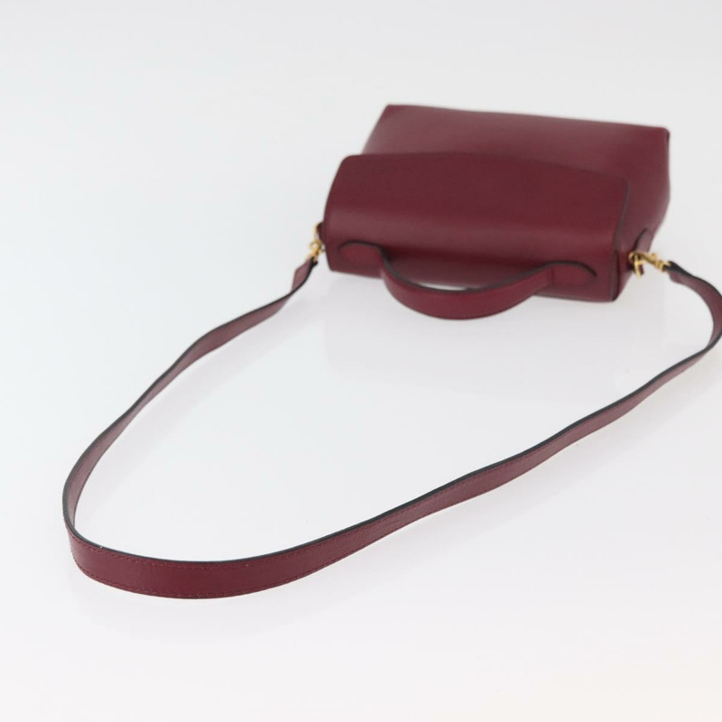 【日本直送】CELINE Circle 手提包 皮革 兩用 酒紅色 金色 正品 176822A-8