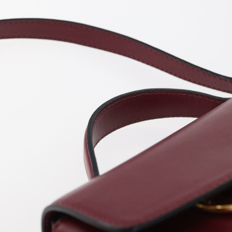 【日本直送】CELINE Circle 手提包 皮革 兩用 酒紅色 金色 正品 176822A-13