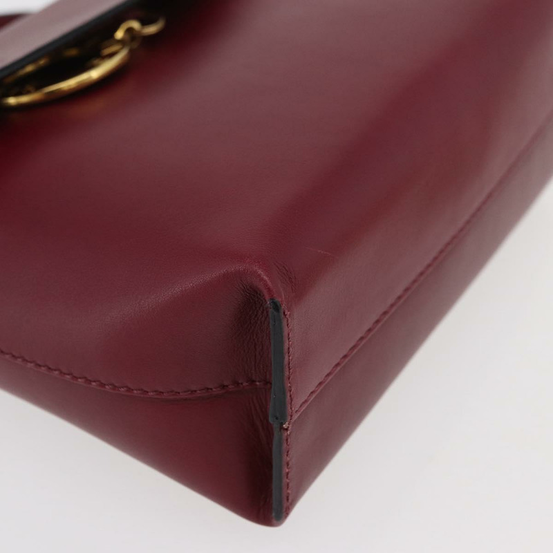 【日本直送】CELINE Circle 手提包 皮革 兩用 酒紅色 金色 正品 176822A-15