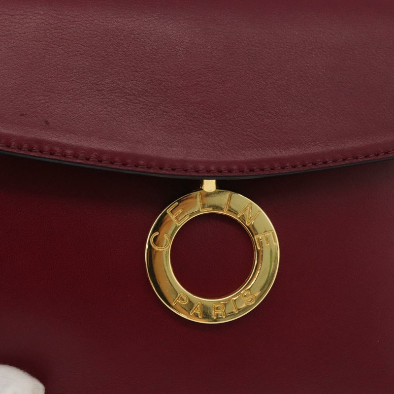 【日本直送】CELINE Circle 手提包 皮革 兩用 酒紅色 金色 正品 176822A-19