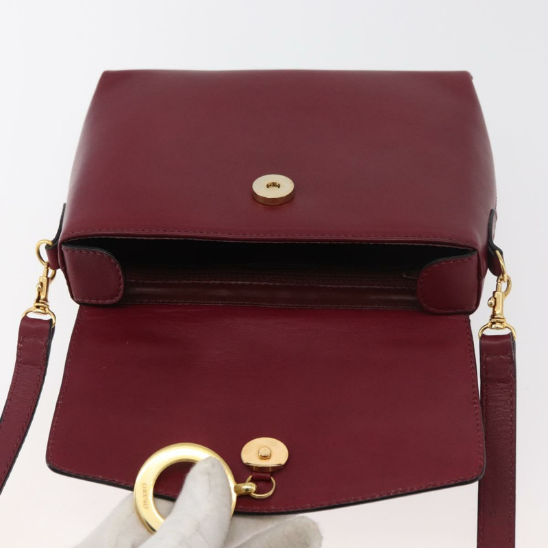 【日本直送】CELINE Circle 手提包 皮革 兩用 酒紅色 金色 正品 176822A-20
