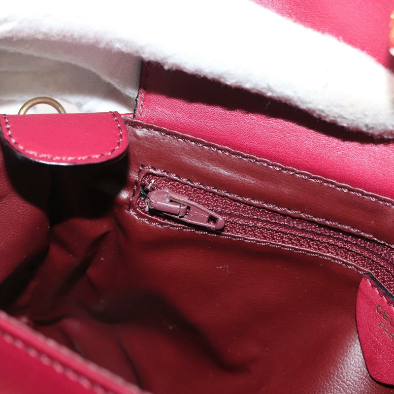【日本直送】CELINE Circle 手提包 皮革 兩用 酒紅色 金色 正品 176822A-23