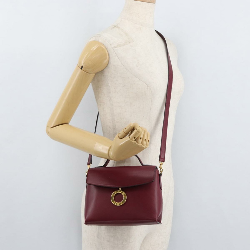 【日本直送】CELINE Circle 手提包 皮革 兩用 酒紅色 金色 正品 176822A-25