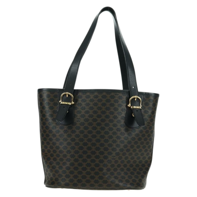 【日本直送】CELINE Macadam帆布托特包 PVC皮革 黑色金色 Auth am11378V-1