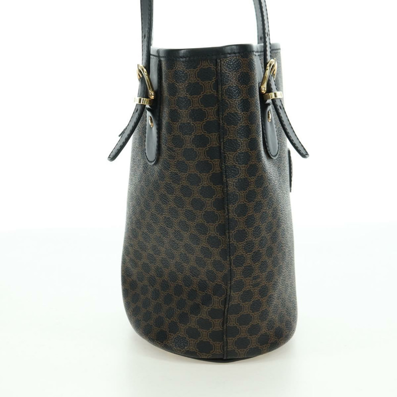 【日本直送】CELINE Macadam帆布托特包 PVC皮革 黑色金色 Auth am11378V-3
