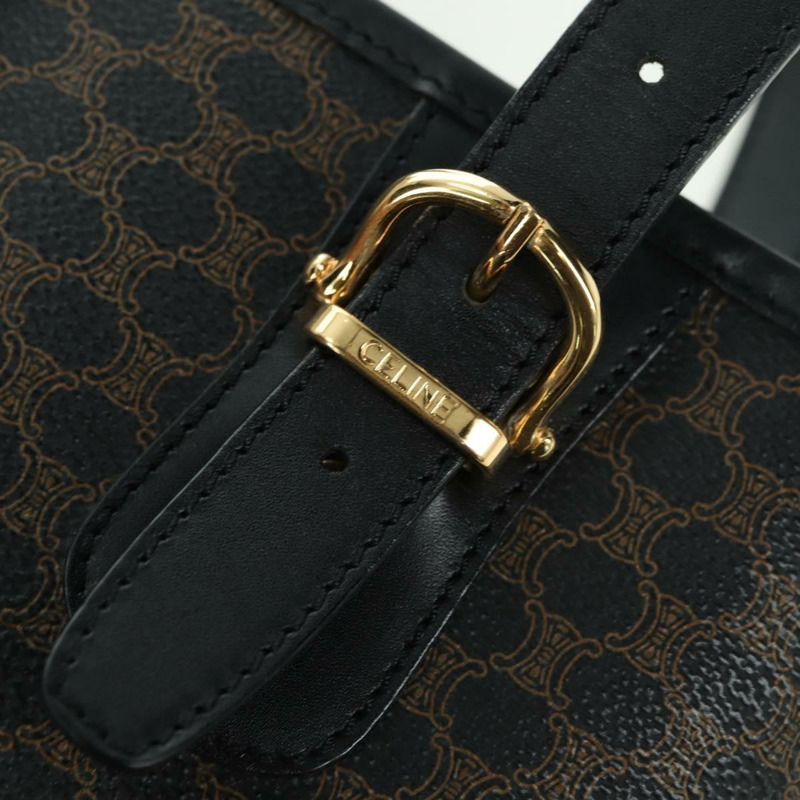 【日本直送】CELINE Macadam帆布托特包 PVC皮革 黑色金色 Auth am11378V-16