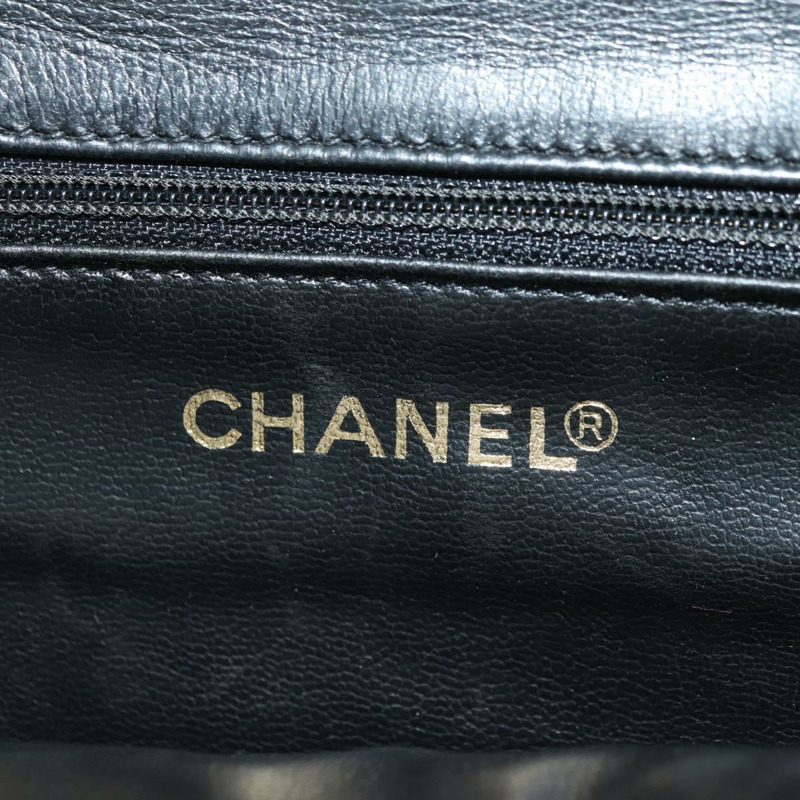 【日本直送】香奈兒 (CHANEL) 絎縫鏈條肩背包，羊皮材質，黑色，金色雙C標誌，正品編號 175888SAV-10