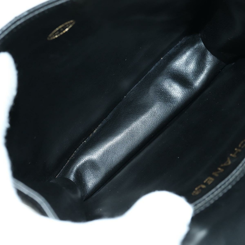 【日本直送】香奈兒 (CHANEL) 絎縫鏈條肩背包，羊皮材質，黑色，金色雙C標誌，正品編號 175888SAV-11