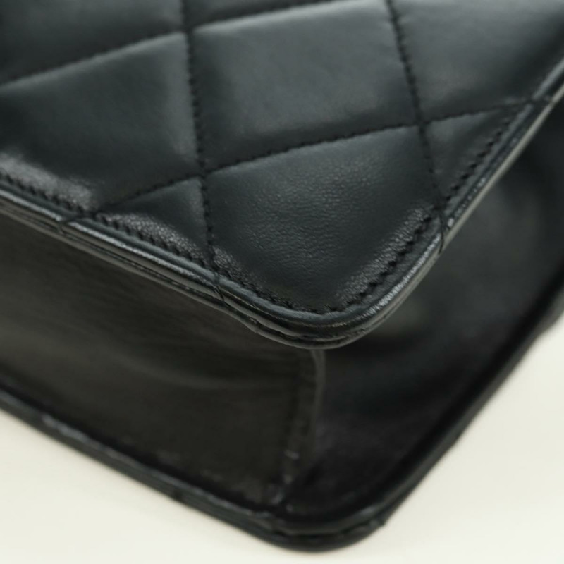 【日本直送】香奈兒 (CHANEL) 絎縫鏈條肩背包，羊皮材質，黑色，金色雙C標誌，正品編號 175888SAV-15