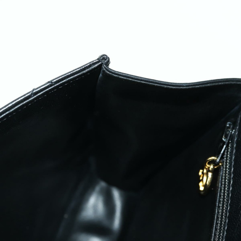 【日本直送】香奈兒 (CHANEL) 絎縫鏈條肩背包，羊皮材質，黑色，金色雙C標誌，正品編號 175888SAV-17