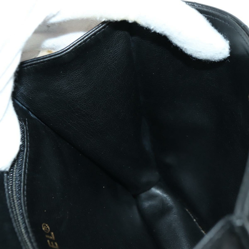 【日本直送】香奈兒 (CHANEL) 絎縫鏈條肩背包，羊皮材質，黑色，金色雙C標誌，正品編號 175888SAV-18