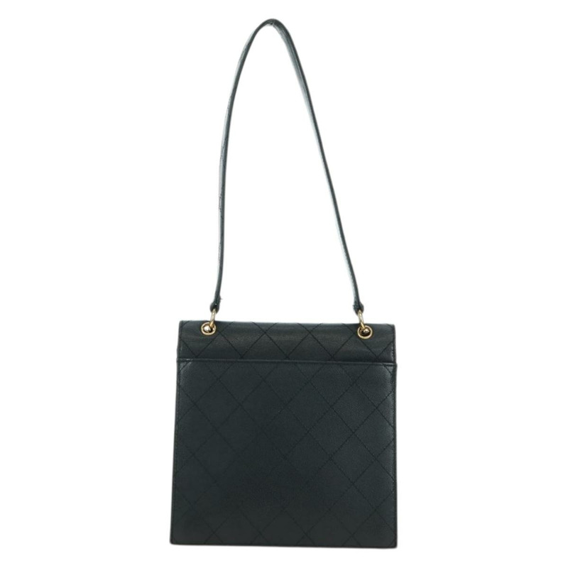 【日本直送】香奈兒 (CHANEL) Matelasse 單肩包，魚子醬紋皮革，黑色，金色雙C標誌，正品編號 175887SAV-1