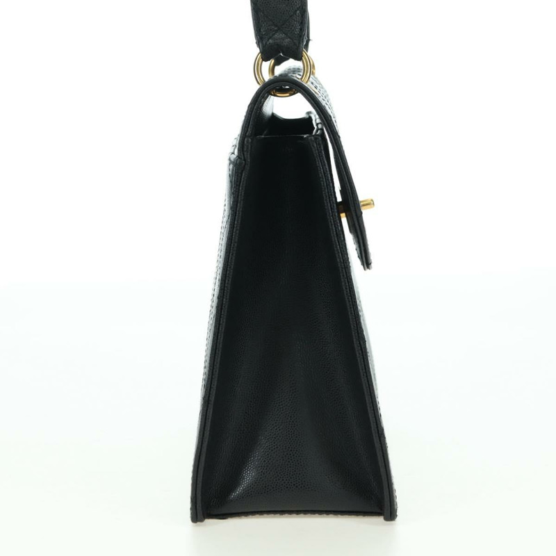 【日本直送】香奈兒 (CHANEL) Matelasse 單肩包，魚子醬紋皮革，黑色，金色雙C標誌，正品編號 175887SAV-3