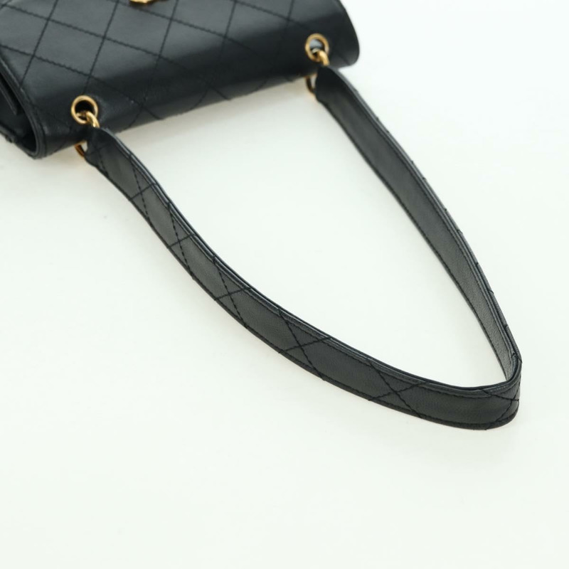 【日本直送】香奈兒 (CHANEL) Matelasse 單肩包，魚子醬紋皮革，黑色，金色雙C標誌，正品編號 175887SAV-6