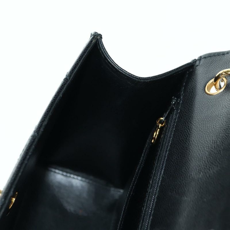 【日本直送】香奈兒 (CHANEL) Matelasse 單肩包，魚子醬紋皮革，黑色，金色雙C標誌，正品編號 175887SAV-19