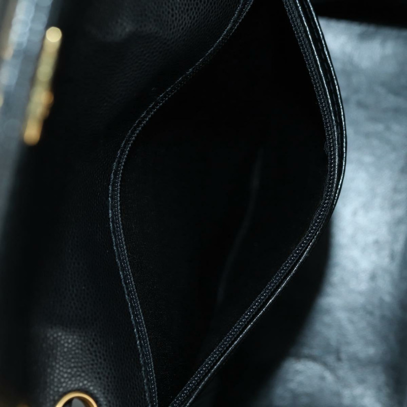 【日本直送】香奈兒 (CHANEL) Matelasse 單肩包，魚子醬紋皮革，黑色，金色雙C標誌，正品編號 175887SAV-22