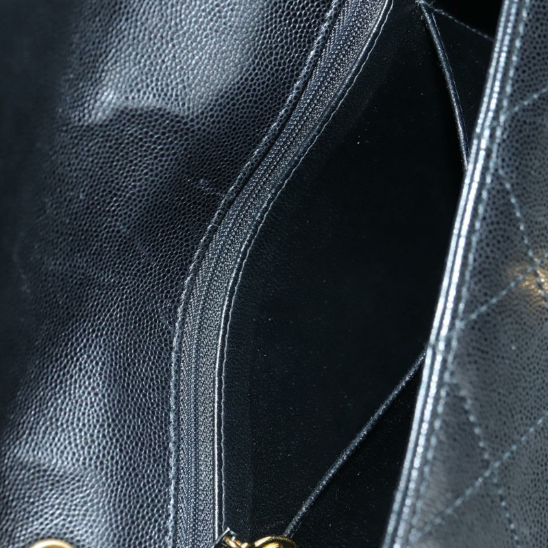 【日本直送】香奈兒 (CHANEL) Matelasse 單肩包，魚子醬紋皮革，黑色，金色雙C標誌，正品編號 175887SAV-23