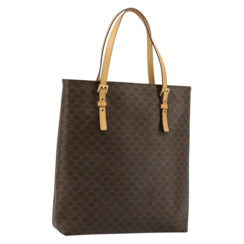 【日本直送】CELINE Macadam帆布托特包 PVC皮革 棕色 金色 Auth am11469A-0