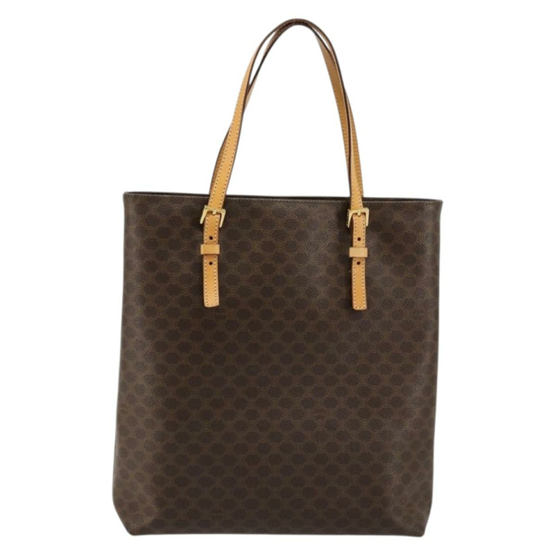 【日本直送】CELINE Macadam帆布托特包 PVC皮革 棕色 金色 Auth am11469A-1