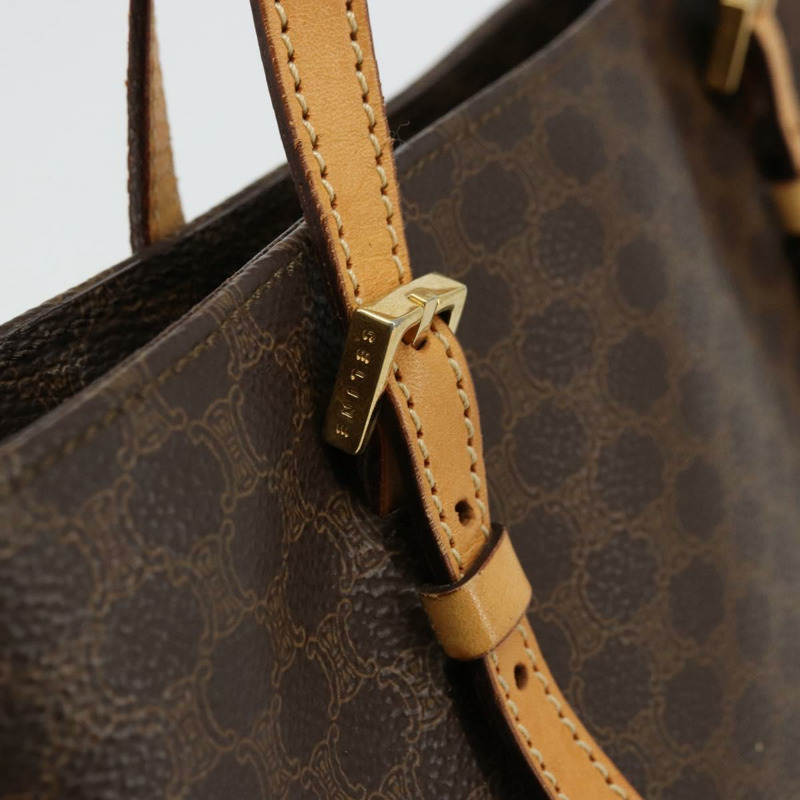 【日本直送】CELINE Macadam帆布托特包 PVC皮革 棕色 金色 Auth am11469A-9