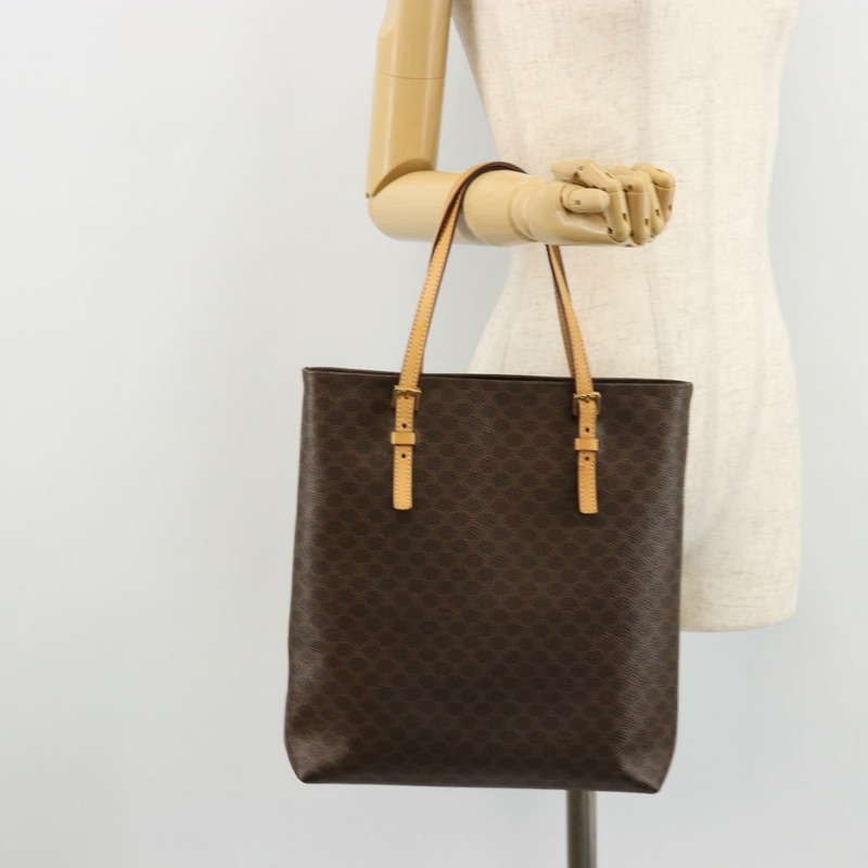 【日本直送】CELINE Macadam帆布托特包 PVC皮革 棕色 金色 Auth am11469A-22