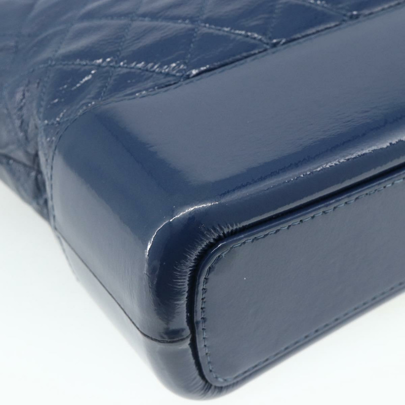 【日本直送】香奈兒 (CHANEL) 鏈 Gabriel De Chanel 包，魚子醬皮，藍色，金色 CC 標誌，正品 ka4104SAV-16