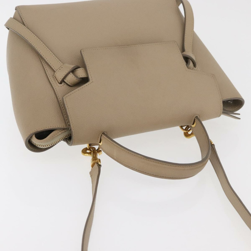 【日本直送】CELINE 腰包 手提包 皮革 兩用 米色 金色 正品 ep14314-5