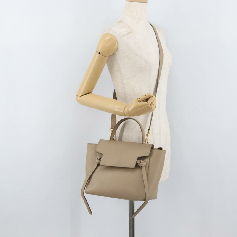 【日本直送】CELINE 腰包 手提包 皮革 兩用 米色 金色 正品 ep14314-25